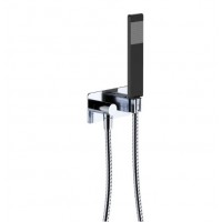 Matte Black and Chrome Hand Shower On Bracket